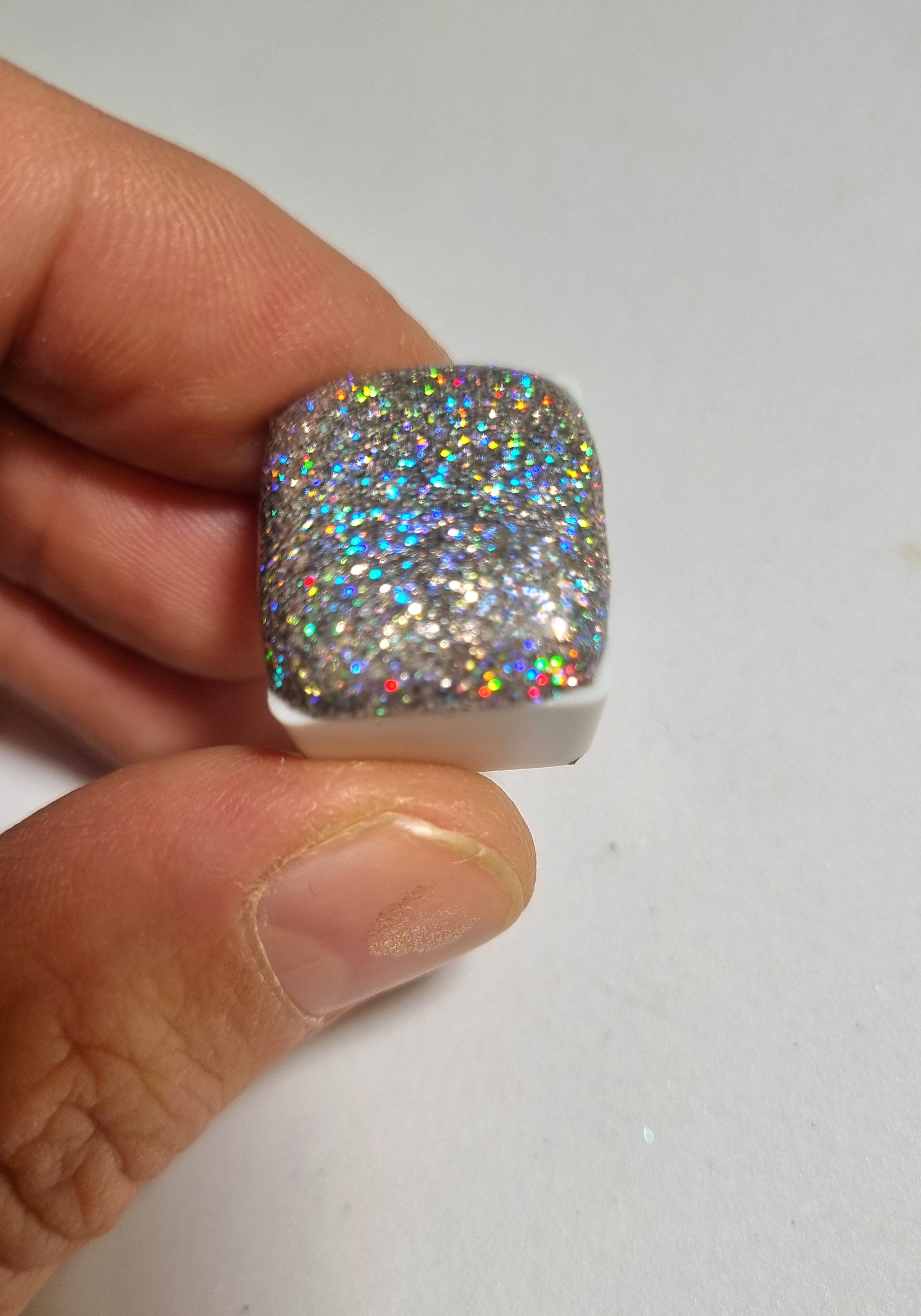 GLOWYBOX Holografische Glitter Aquarellfarbe, Glitzer Aquarell für besondere Highlight Glitzer Wasserfarben Holografische Farbe 1/2 Pfanne Metalliceffekt Aquarellfarbe (HOLO SILVERSTAR)