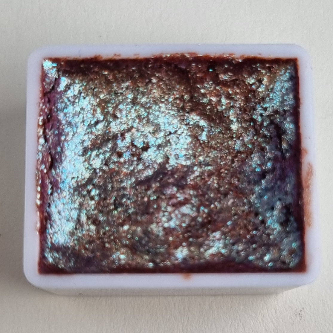 GLOWYBOX Holografische Glitter Aquarellfarbe, Glitzer Aquarell für besondere Highlight Glitzer Wasserfarben Holografische Farbe Glitter Farbe 1/2 Pfanne 2 ml (umbra-blau metallic)