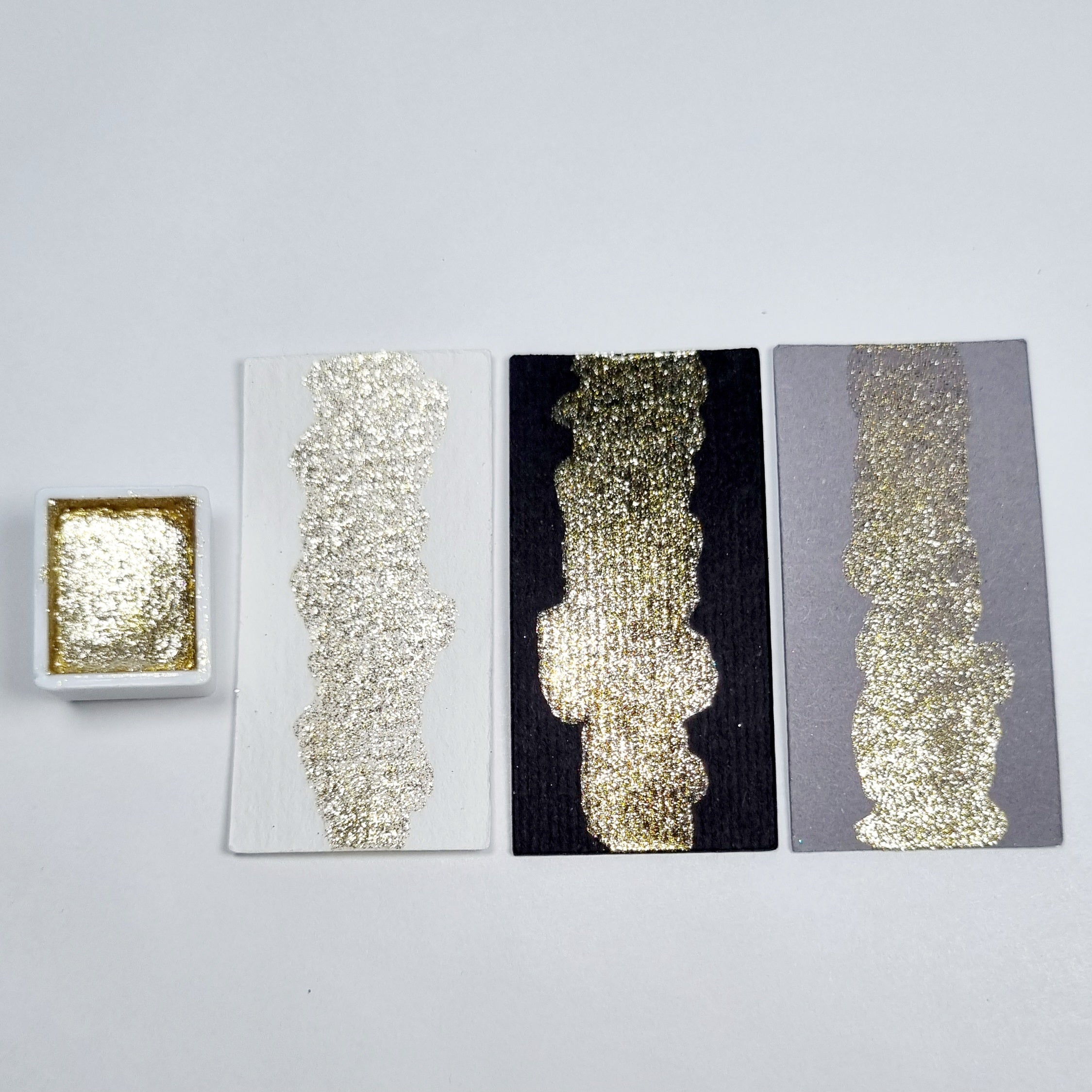 GLOWYBOX Gold Glitter Aquarellfarbe, Aquarellfarbe für besondere Highlight Metallic Wasserfarben Glitzer Aquarellfarben Holographische  Farbe Mega  REALLY GOLD