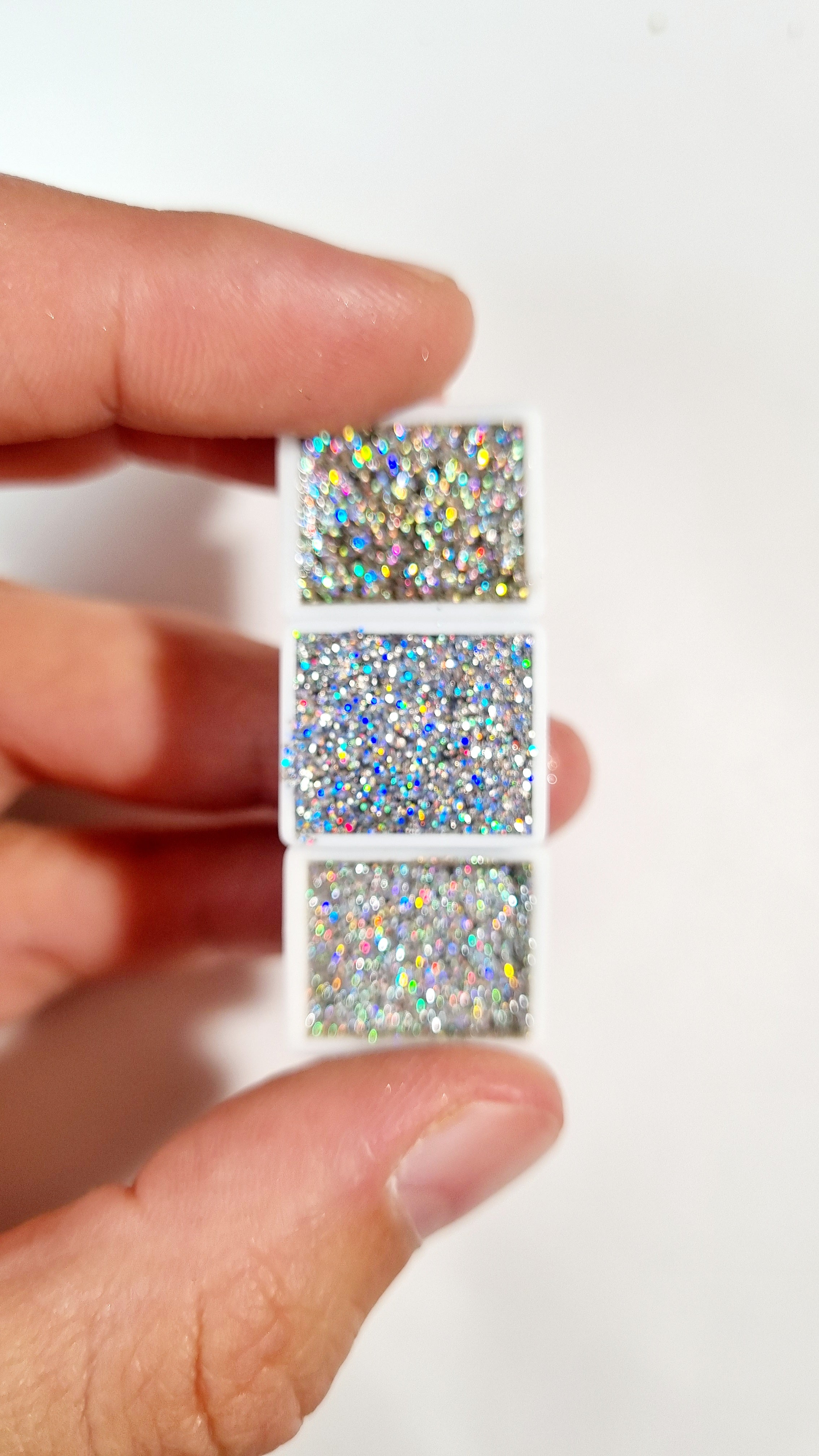 GLOWYBOX Holografische Glitter Aquarellfarbe, Aquarellfarbe für besondere Highlight Metallic Wasserfarben Glitzer Aquarellfarben Holographische  Farbe Mega  Holo 3er Set