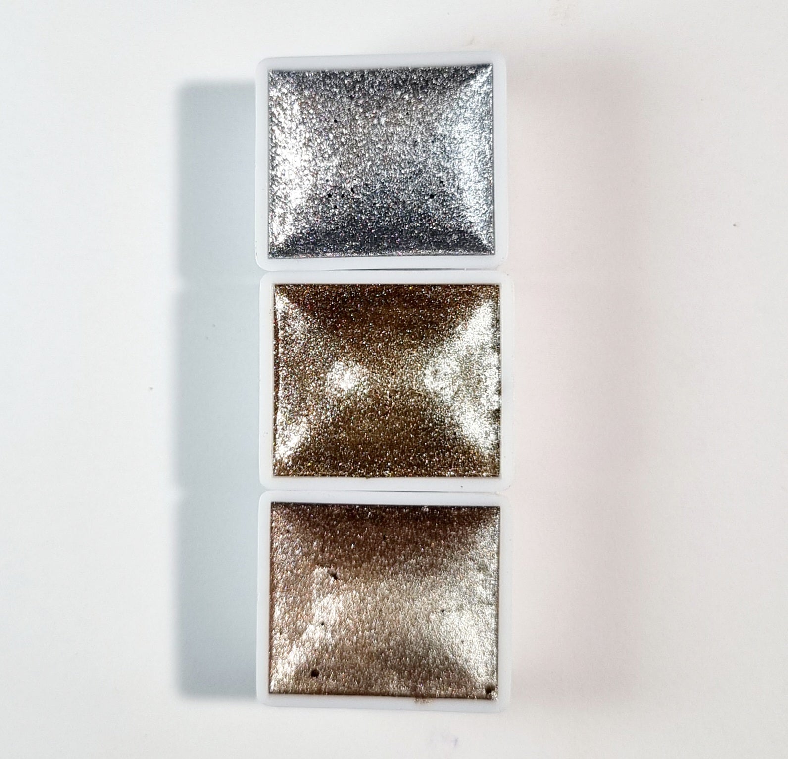 GLOWYBOX Holografische Glitter Aquarellfarbe, Glitzer Aquarell für besondere Highlight Glitzer Wasserfarben Holografische Farbe Glitter Farbe 1/2 Pfanne 2 ml (Starlight Express 3er Set)