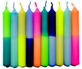 GLOWYBOX Geburtstagskerzen Babyfeier Taufe für Kerzenring Kerzen für Babygeburtstag 1.Geburtstag bunte Kinderkerzen Geburtstagszug Minikerzen bunt Baumkerzen bunt neon dip Dye Kerzen happy rainbow