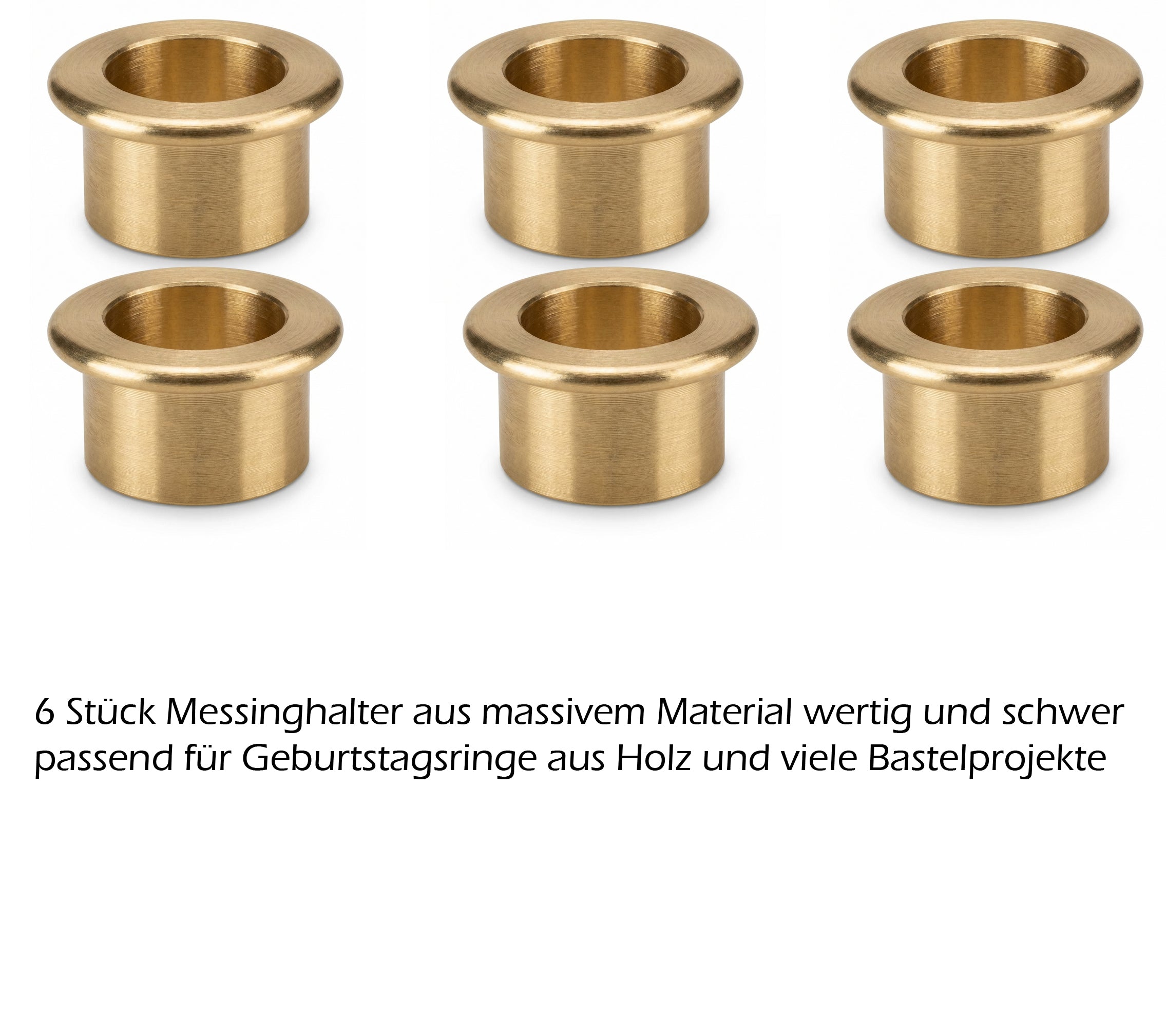 6 Stück GLOWYBOX® Kerzenhalter für Geburtstagsringe Geburtstagsspiralen Kerzeneinsatz Messinghalter Kerzenkranz Geburtstagskranz Messingeinsatz für Holzkranz Wachsschutz Holzkränze Jahreszeitenring 6 Stück