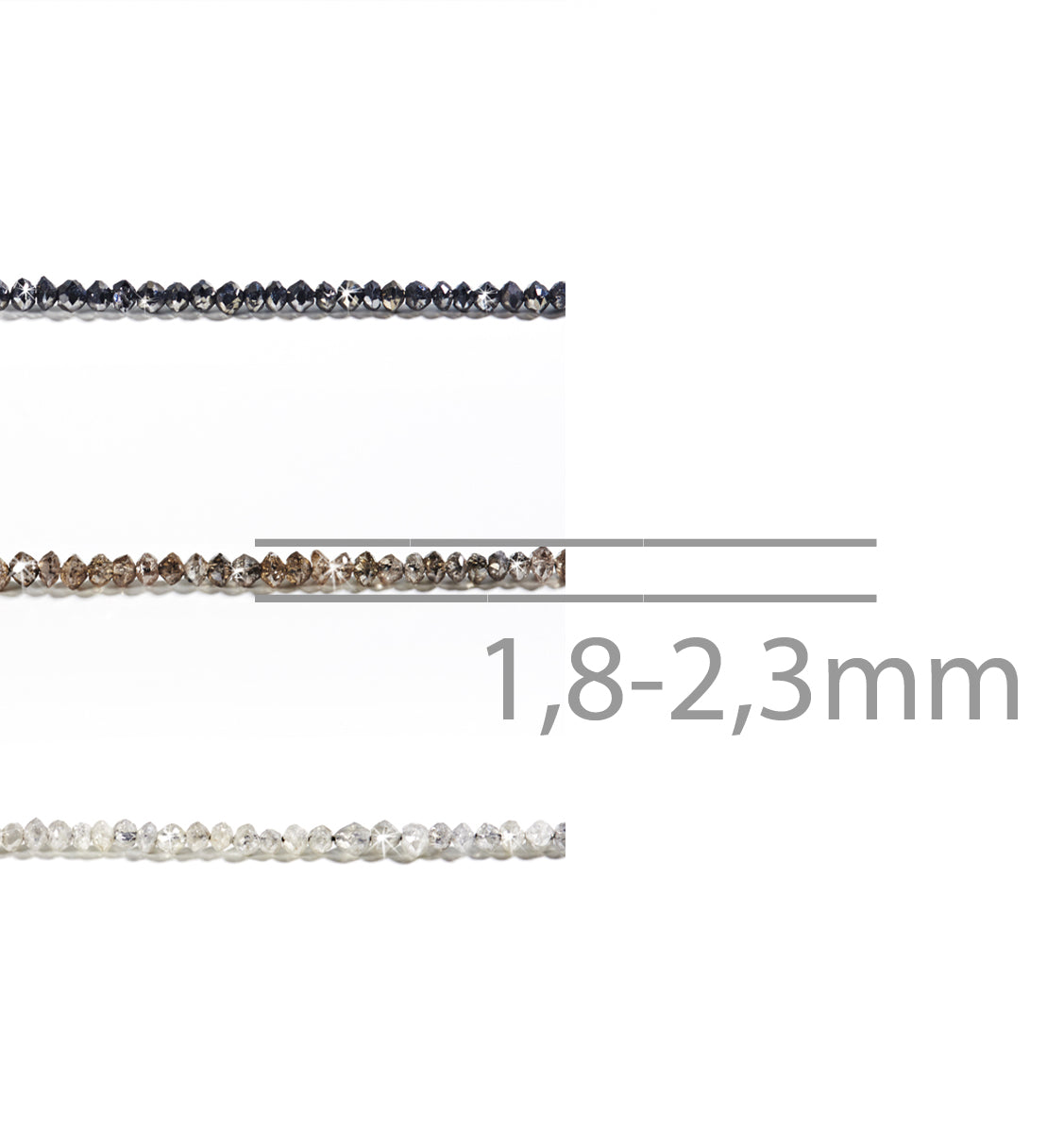 GLOWYBOX Diamant Armband aus natürlichen, echten Diamanten facettiert, Verschluss 925er Sterling Silber Tennisarmband, Diamantarmband Geschenkidee für Damen schwarz