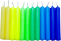 GLOWYBOX Geburtstagskerzen für Holzkerzenringe Kerzenspirale Holz Kerzen kleine Kerzen GELB/GRÜN/BLAU