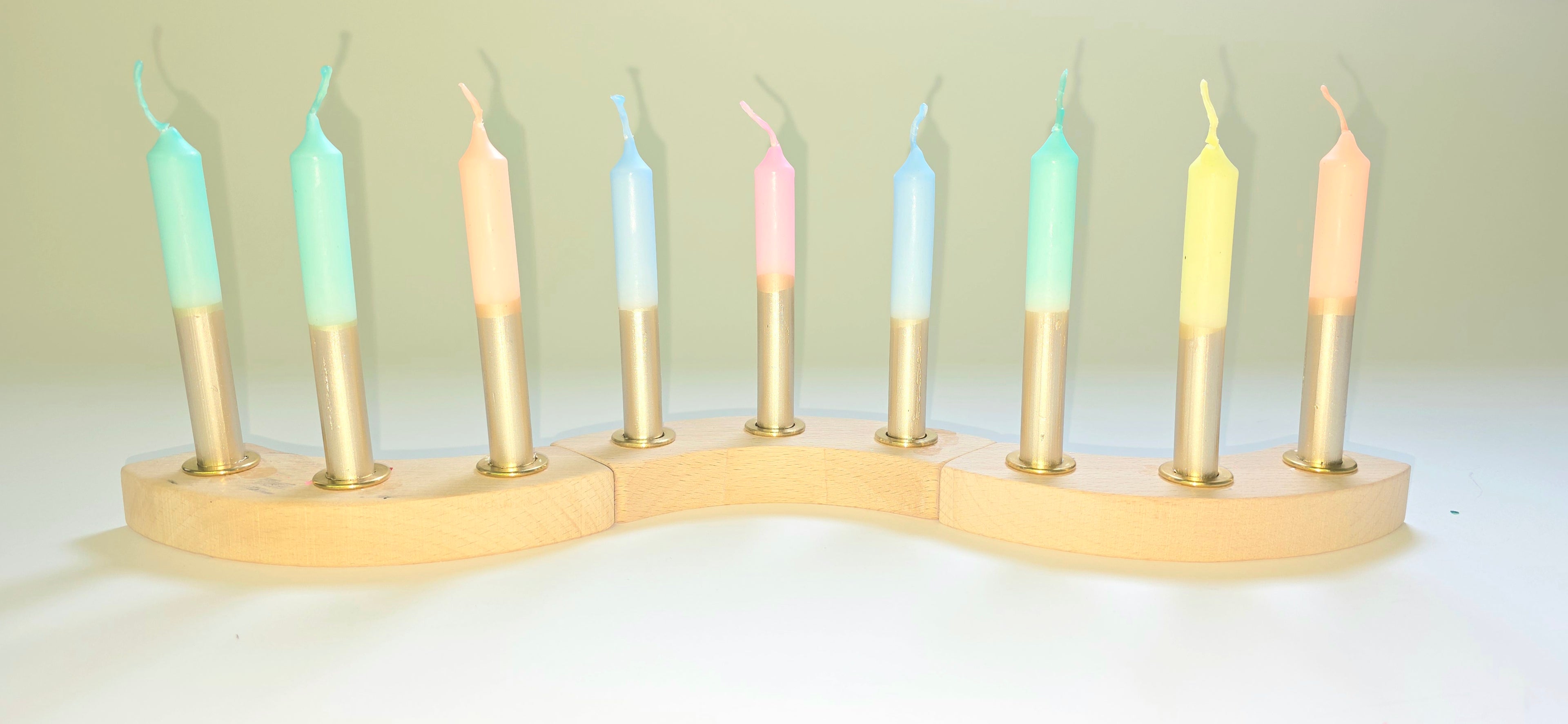 GLOWYBOX Geburtstagskerzen für Kerzenring Kerzen für Kindergeburtstag bunte Kinderkerzen Geburtstagszug Minikerzen bunt Kerzen gold bunt neon dip Dye Kerzen regenbogen Gold 10er