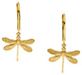 GLOWYBOX Ohrringe Libelle GOLD plattiert mit filigraner Libellen Länge 16 mm von GLOWYBOX - Libellenohrhänger gold im Art Déco Design Geschenk für Damen, Frauen, Mädchen
