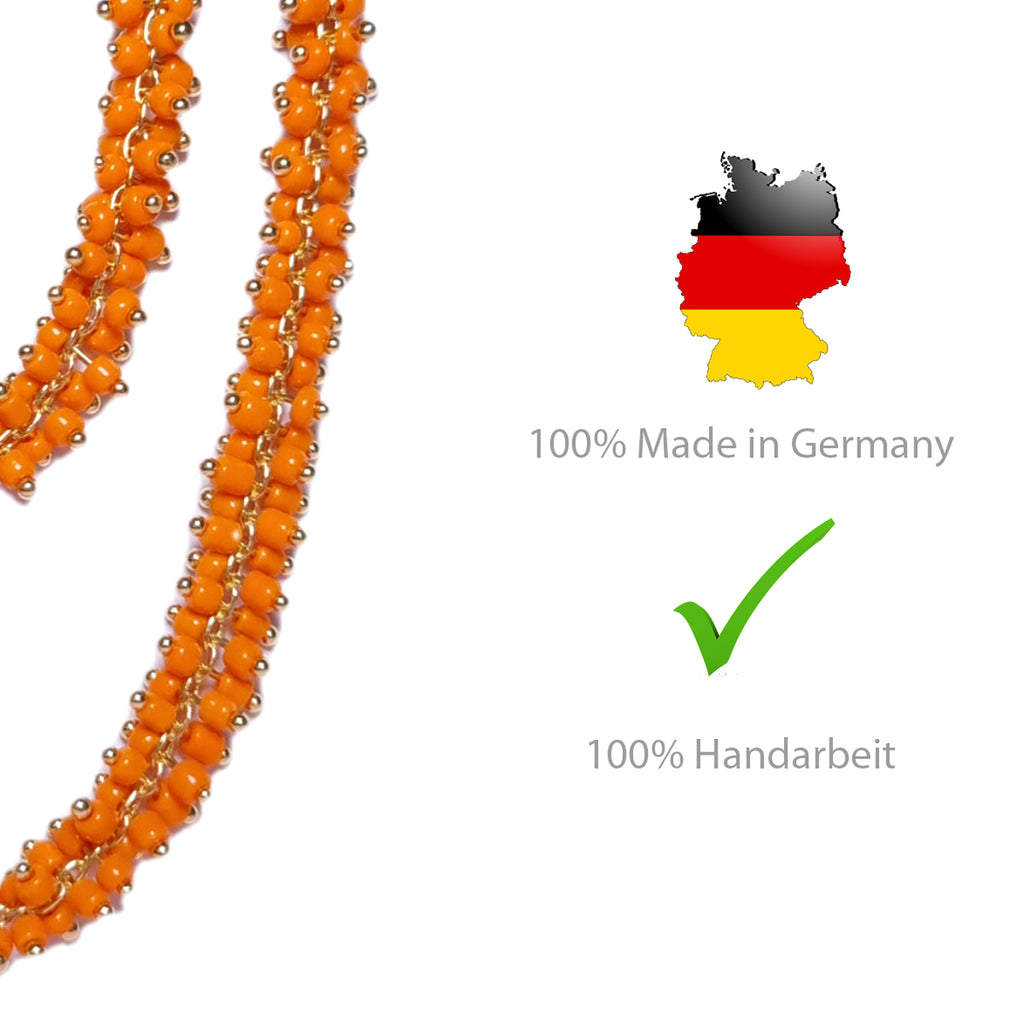 GLOWYBOX Armband orangenen Perlen Designerschmuck Damen individuelles Armband mit Miniperlen einzigartier Handmade Schmuck besonderes Armband Geschenk beste Freundin Geschenk Schmuck Damen