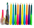 TROPFKERZEN 10er SET Tropfkerzen bunt perfekt zum betropfen Tropfenkerze, Tropfkerze für Flasche neon Farben Kerzen für Flaschen und Kerzenständer DIP DYE TROPKERZEN BUNT 10er