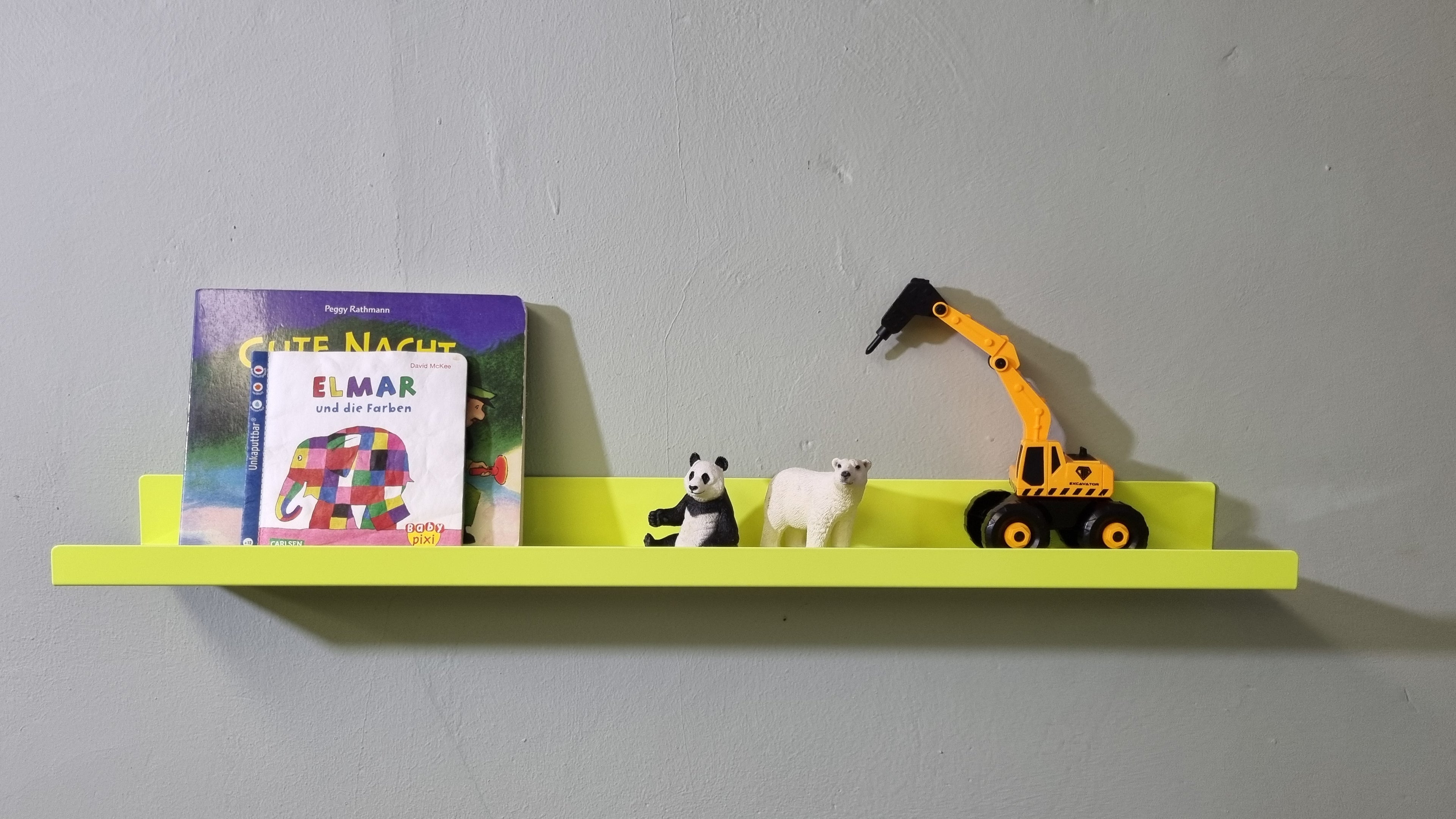 Wandregal gelb Bilderleiste neongelb Geschenk Wohnung Frau Geschenkidee Bilderleiste  75 cm lang Bilderleiste stabil, Gewürzregal neon, Ablageregal Flur, Wandregal Kinderzimmer neonfarben