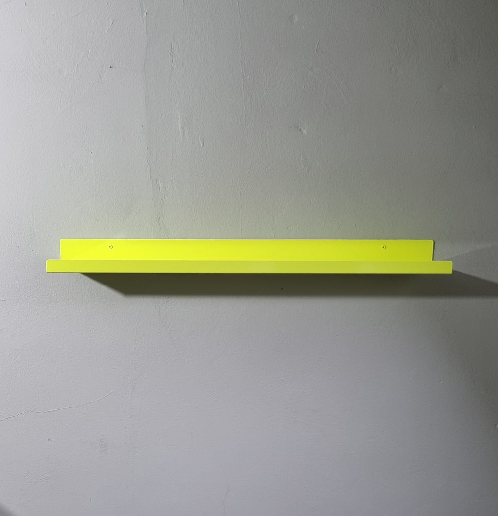 Wandregal gelb Bilderleiste neongelb Geschenk Wohnung Frau Geschenkidee Bilderleiste  75 cm lang Bilderleiste stabil, Gewürzregal neon, Ablageregal Flur, Wandregal Kinderzimmer neonfarben