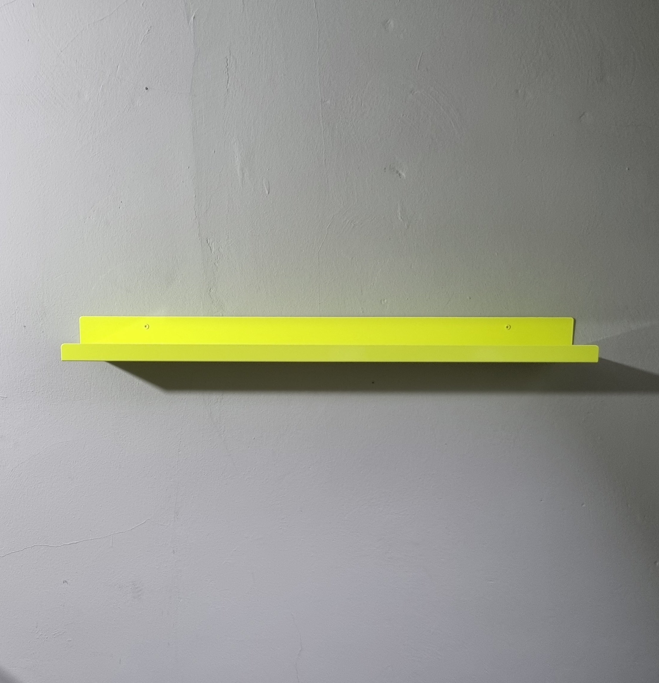 Wandregal gelb Bilderleiste neongelb Geschenk Wohnung Frau Geschenkidee Bilderleiste  75 cm lang Bilderleiste stabil, Gewürzregal neon, Ablageregal Flur, Wandregal Kinderzimmer neonfarben