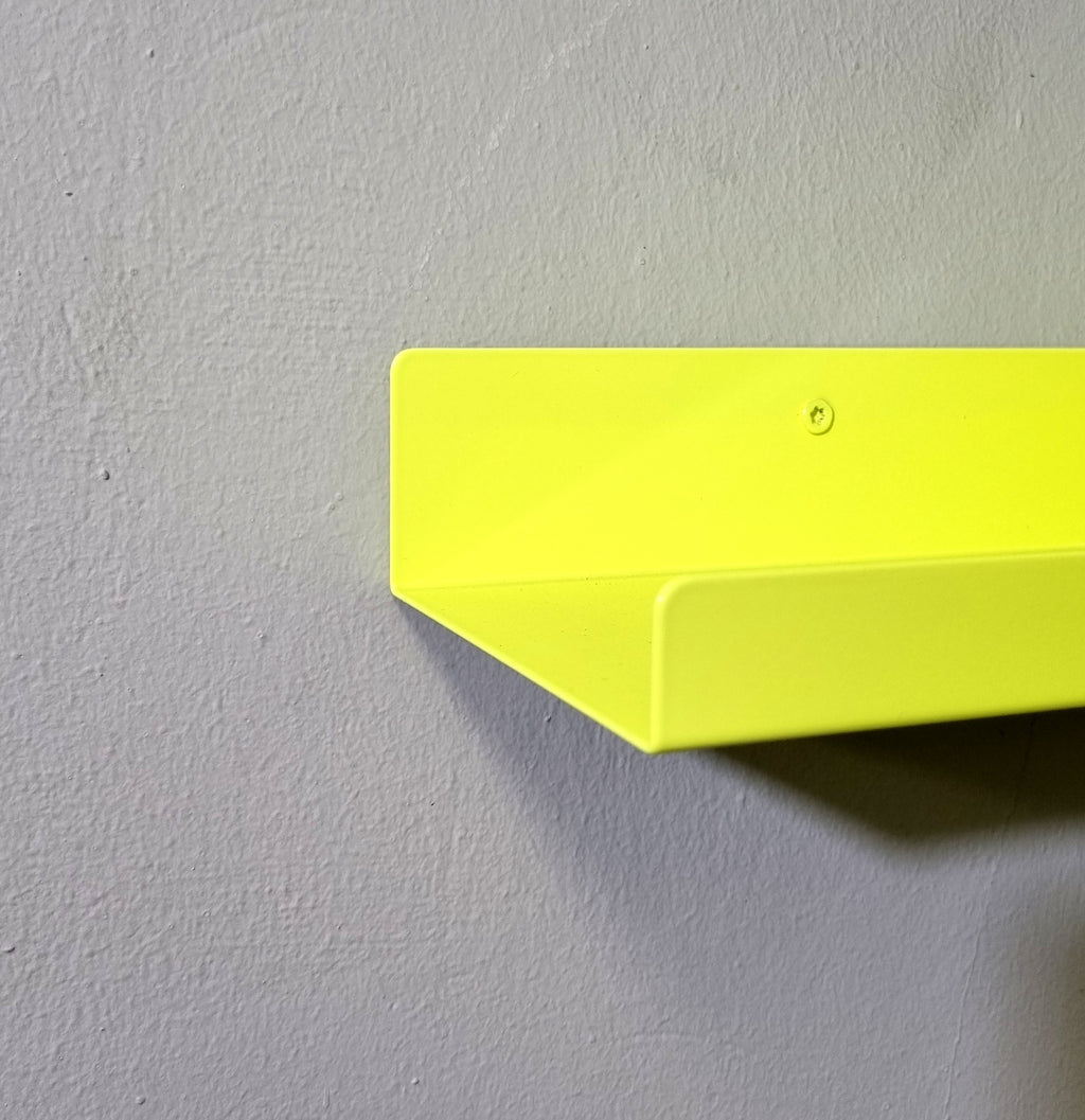 Wandregal gelb Bilderleiste neongelb Geschenk Wohnung Frau Geschenkidee Bilderleiste  75 cm lang Bilderleiste stabil, Gewürzregal neon, Ablageregal Flur, Wandregal Kinderzimmer neonfarben