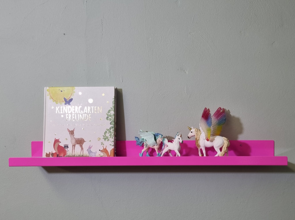 Wandregal neonmagenta Bilderleiste neonpink Geschenk Wohnung Frau Geschenkidee Bilderleiste  75 cm lang Bilderleiste stabil, Gewürzregal neonpink, Ablageregal Flur, Wandregal Kinderzimmer neonfarben