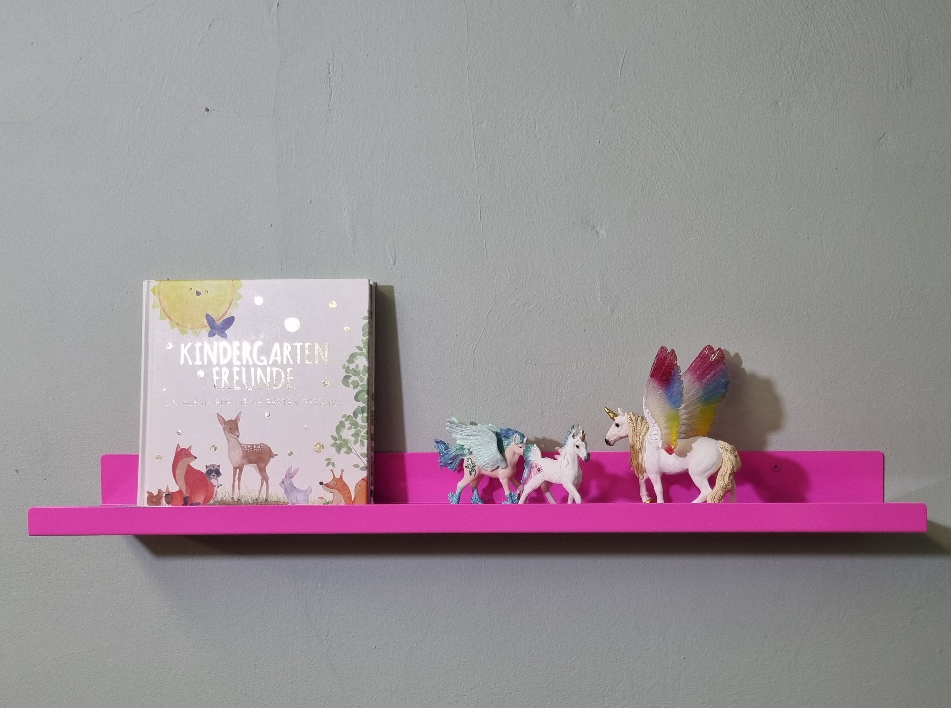 Wandregal neonmagenta Bilderleiste neonpink Geschenk Wohnung Frau Geschenkidee Bilderleiste  75 cm lang Bilderleiste stabil, Gewürzregal neonpink, Ablageregal Flur, Wandregal Kinderzimmer neonfarben