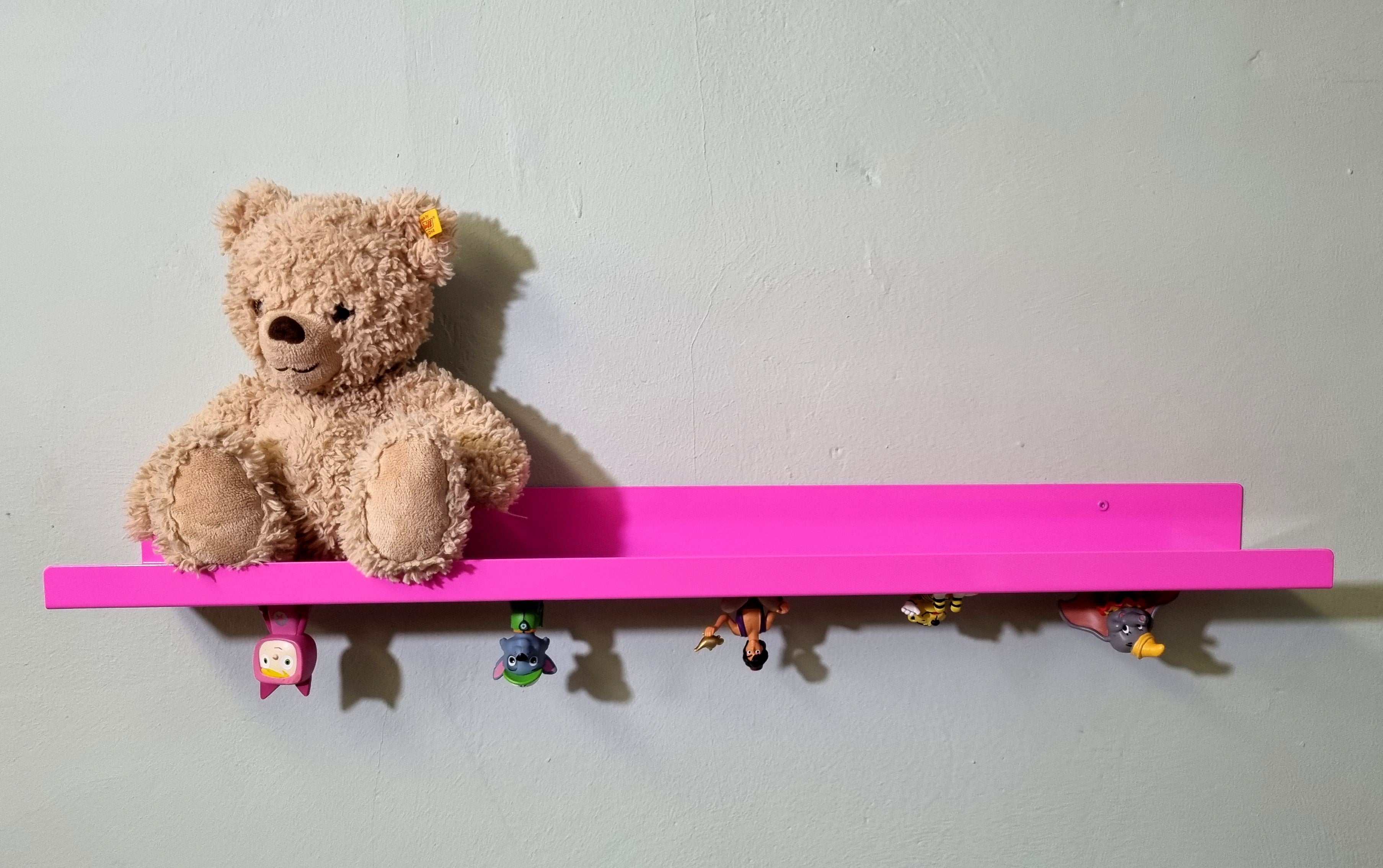 Wandregal neonmagenta Bilderleiste neonpink Geschenk Wohnung Frau Geschenkidee Bilderleiste  75 cm lang Bilderleiste stabil, Gewürzregal neonpink, Ablageregal Flur, Wandregal Kinderzimmer neonfarben