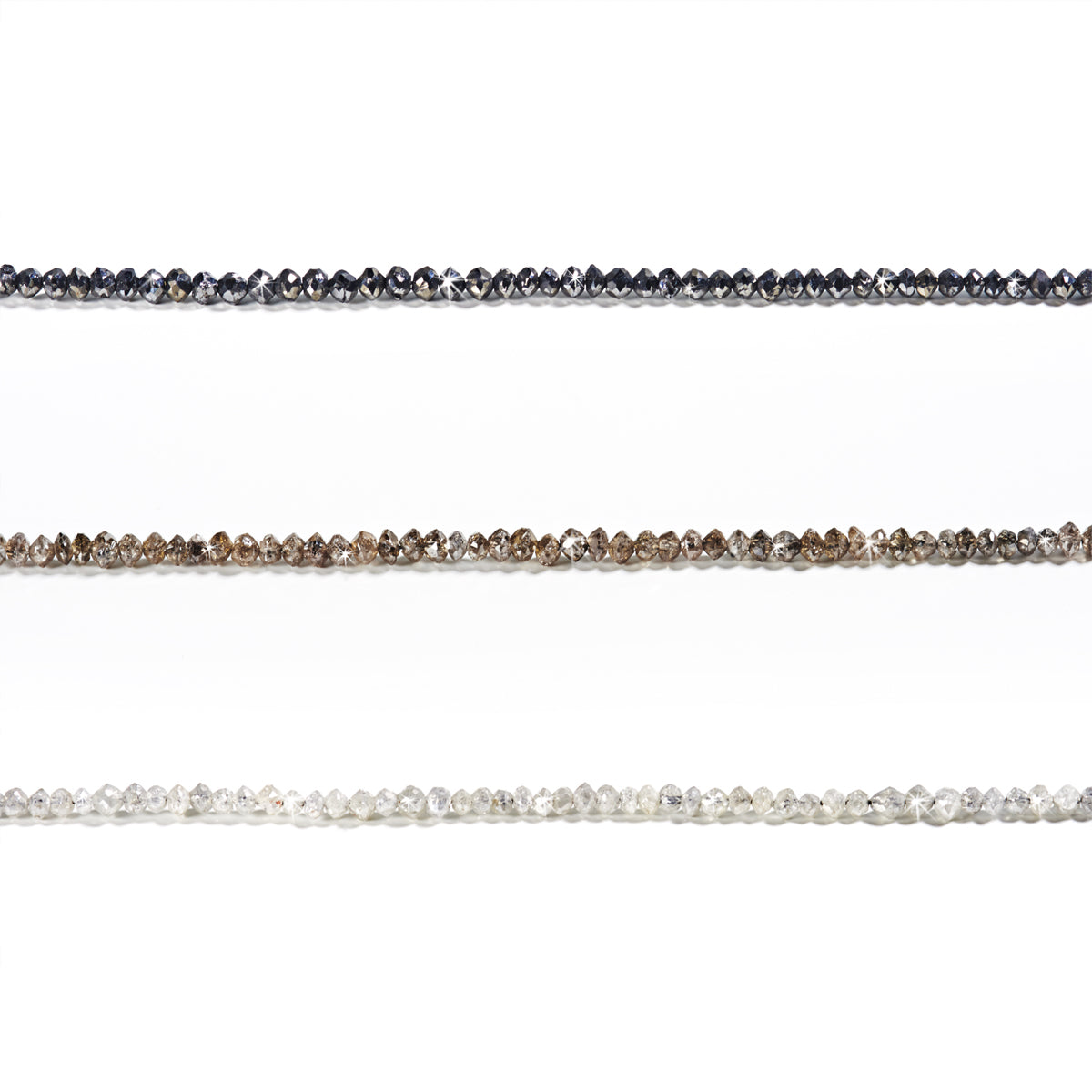 GLOWYBOX Diamant Armband aus natürlichen, echten Diamanten facettiert, Verschluss 925er Sterling Silber Tennisarmband, Diamantarmband Geschenkidee für Damen braun