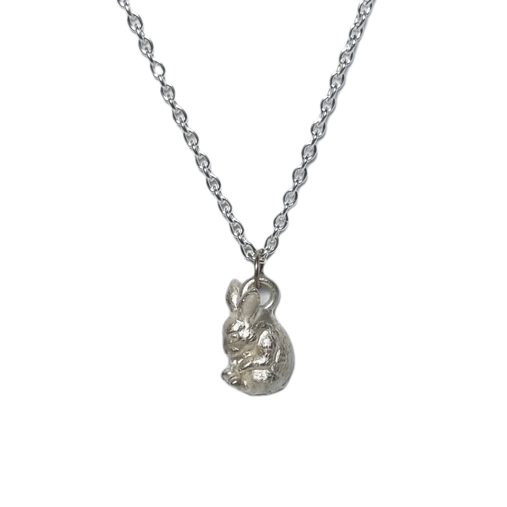 Hase Kette Silber 925 Anhänger Charm Hase Geschenk Damen nickelfrei Echtschmuck Handarbeit handmade Schmuck amazon Hase Kinderschmuck Silber Geschenk Kommunion Kinderschmuck silber eingerollt
