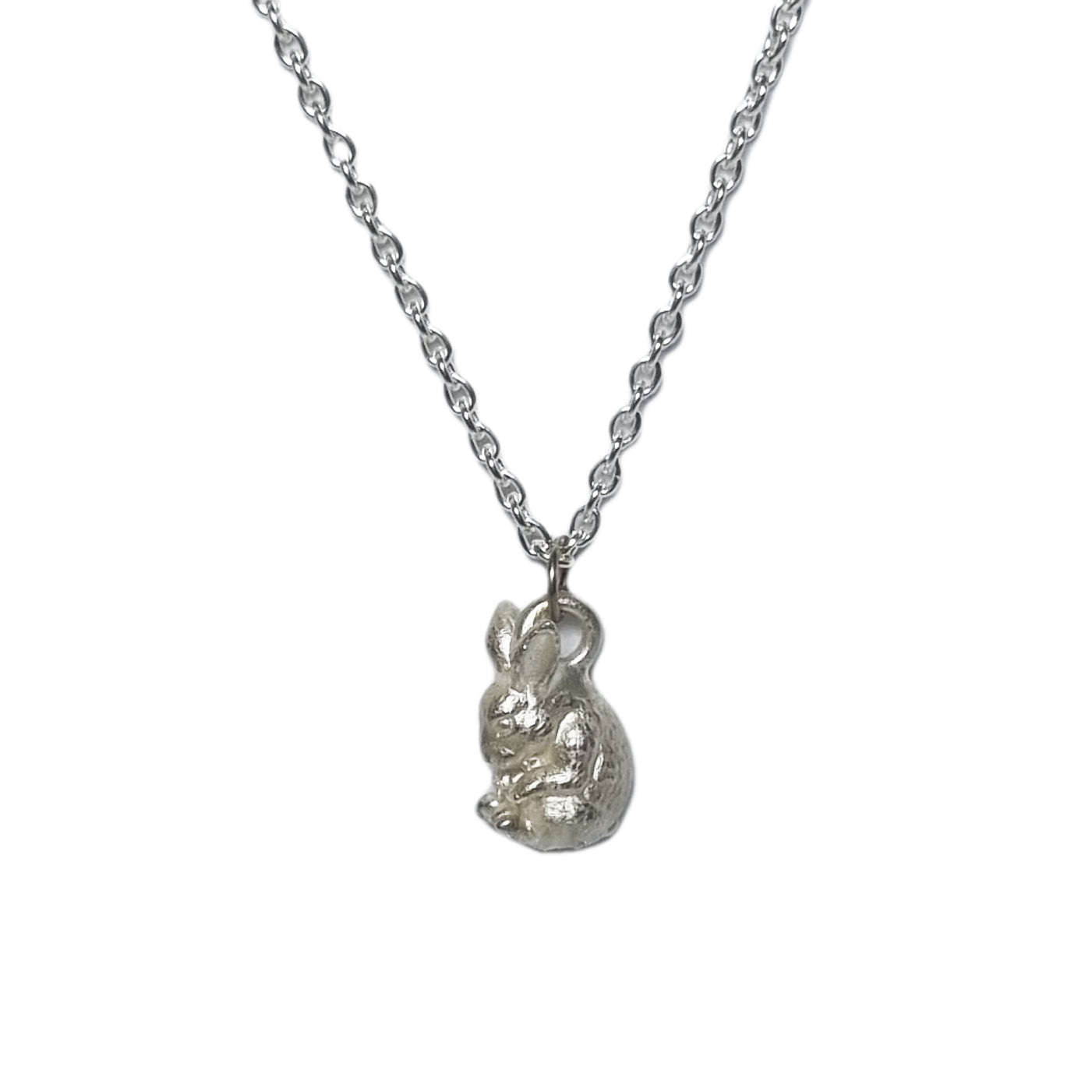 Hase Kette Silber 925 Anhänger Charm Hase Geschenk Damen nickelfrei Echtschmuck Handarbeit handmade Schmuck amazon Hase Kinderschmuck Silber Geschenk Kommunion Kinderschmuck silber eingerollt