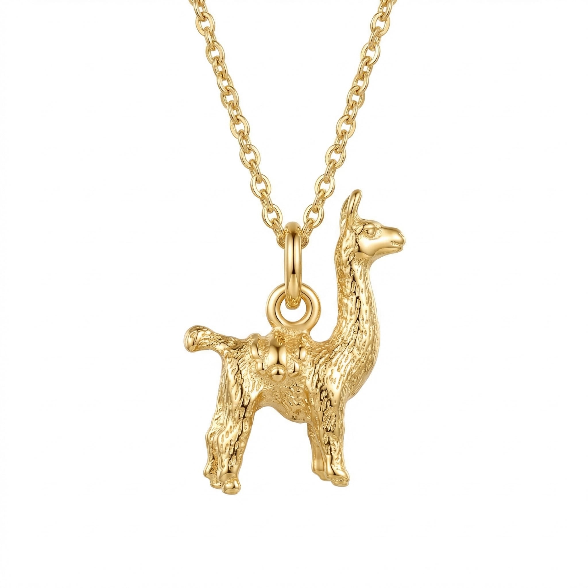 GLOWYBOX® LAMA 585er Gold Anhänger Charm Lama/Alpaka Geschenk Damen nickelfrei Echtschmuck Goldschmiede Handarbeit handmade Schmuck amazon ALPAKA Kinderschmuck Silber Geschenk Kommunion