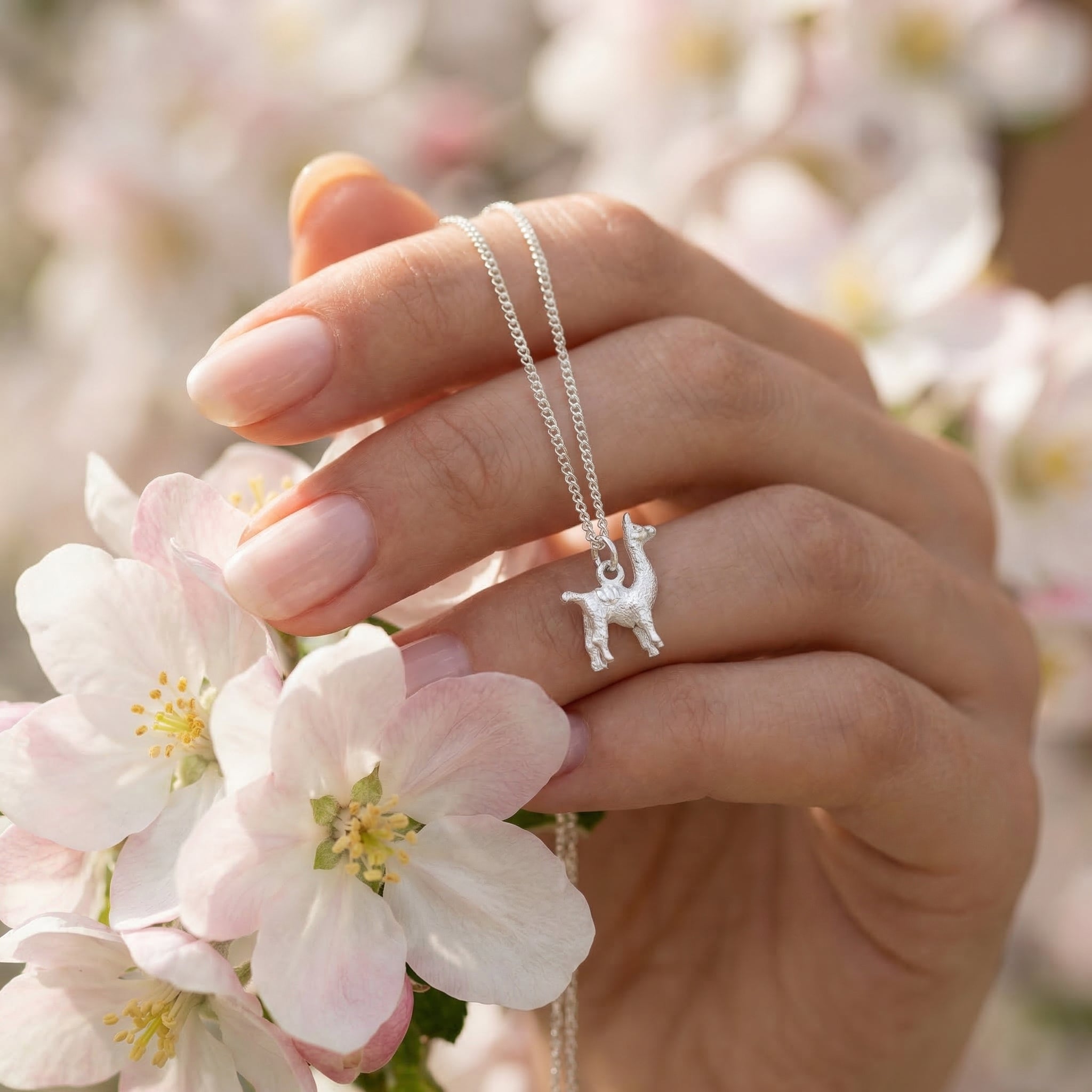 GLOWYBOX LAMA Kette 925 Sterling Silber Anhänger Charm Lama/Alpaka Geschenk Damen nickelfrei Echtschmuck Goldschmiede Handarbeit handmade Schmuck amazon ALPAKA Kinderschmuck Silber Geschenk Kommunion