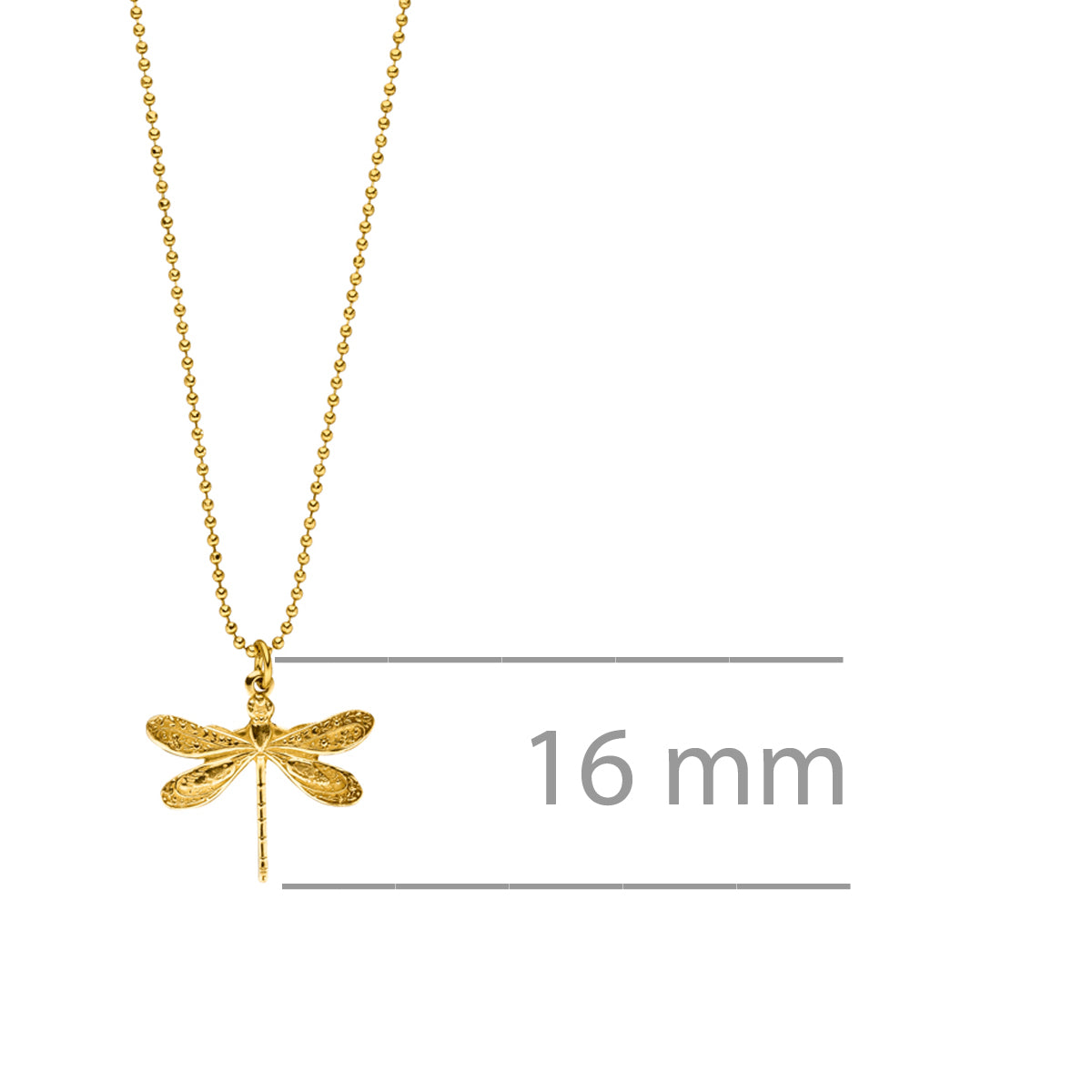 GLOWYBOX Goldkette Kette gold Libelle 45 cm 14ct GOLD plattiert mit filigraner Libelle im Artdéco Design Geschenk Schmuck Damen Goldkette mit Anhänger Schmuckgeschenk Teenager artdeco 45