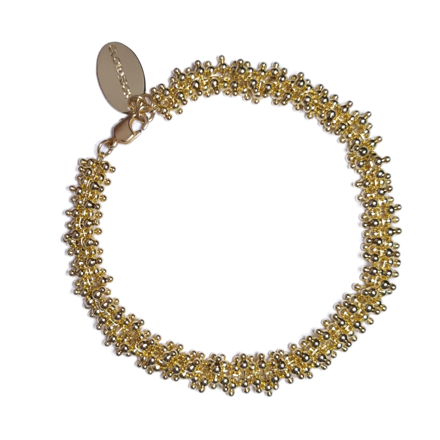 GLOWYBOX Armband gold Perlen Designerschmuck Damen individuelles Armband mit Miniperlen einzigartier Handmade Schmuck besonderes Armband Geschenk beste Freundin Geschenk Schmuck Damen